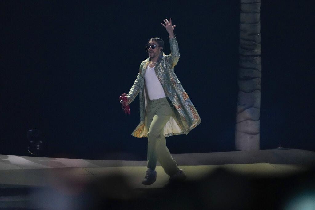 Bad Bunny en concierto en el Estadio Azteca de la Ciudad de México el viernes 9 de diciembre de 2022. Bad Bunny fue uno de los artistas de la música urbana latina que marcaron el 2022. (Foto AP/Eduardo Verdugo)