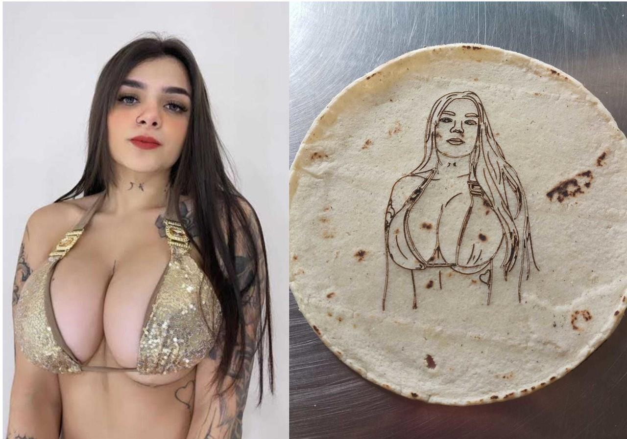 La imagen de Karely Ruiz es plasmada en tortillas de maíz. FOTO: Facebook