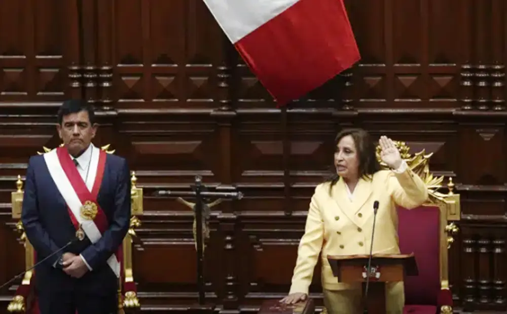 La presidenta de Perú, Dina Boluarte. FOTO: AP