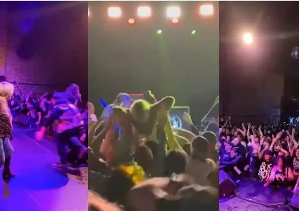 ¡Qué se note que eres la mamá del baterista! Mujer se lanza al público