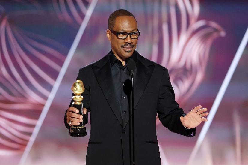 Eddie Murphy recibió el reconocimiento Cecil B. DeMille durante la entrega 80 de los Globos de Oro. Foto. Cortesía NBC