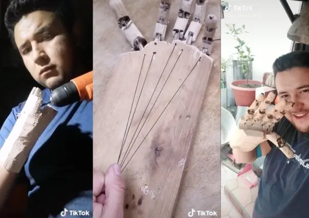 ¡Lo logró! Joven tarda tres años en hacer su propia prótesis de madera