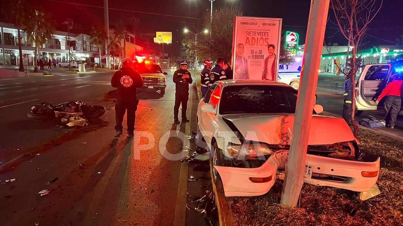 Accidente deja 3 lesionados en el sur de Monterrey. FOTO: Raymundo Elizalde