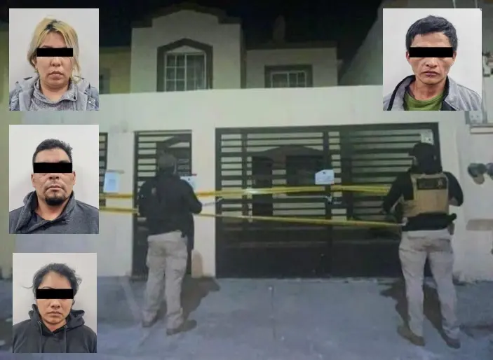 Los detenidos son Benito N de 25 años, José N de 37, Flor N de 30 y Yuliana N de 28 años. Foto: Especial/ PostaMX
