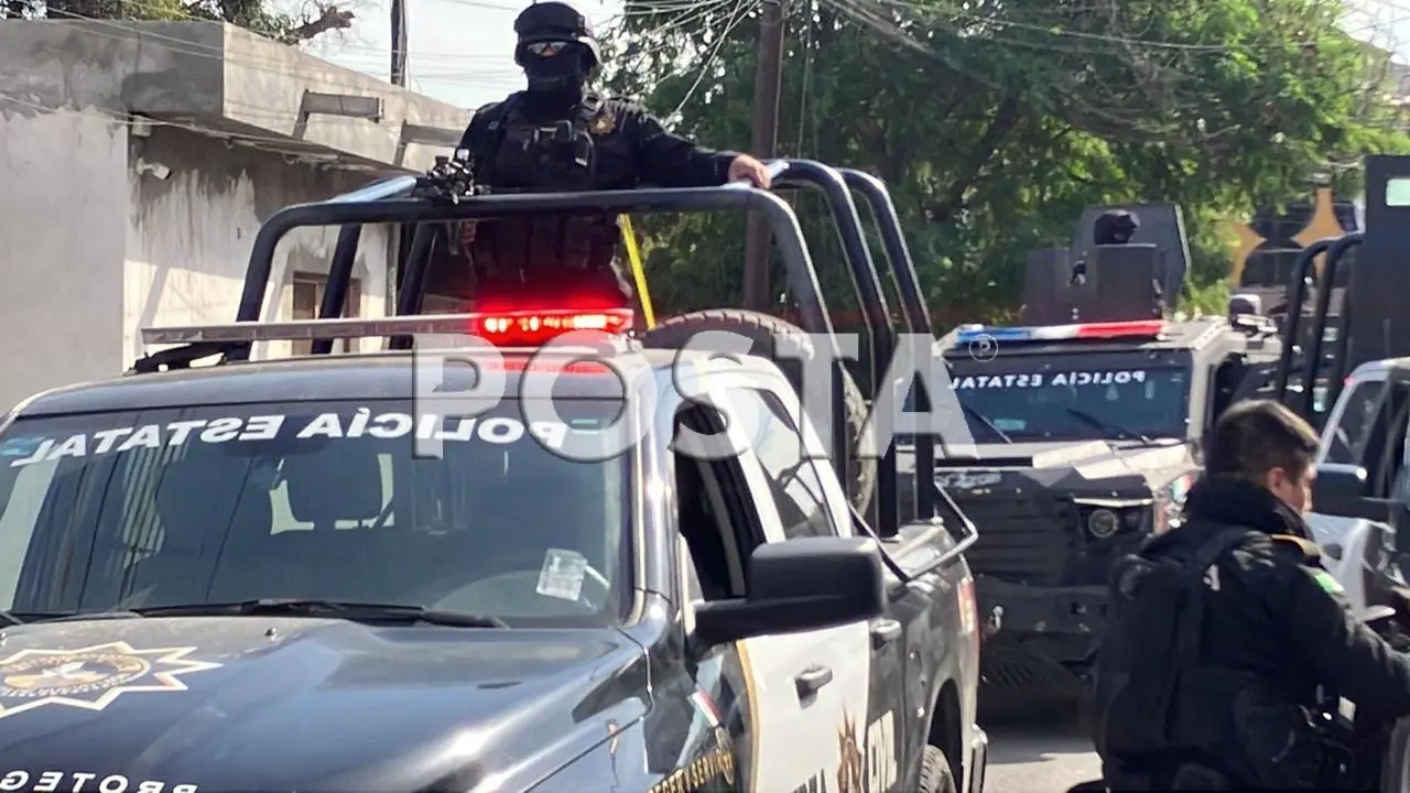 El despliegue de elementos se pudo apreciar en las calles Navor Camargo y Bernabé González de la colonia Pablo González. Foto: Especial/ PostaMX