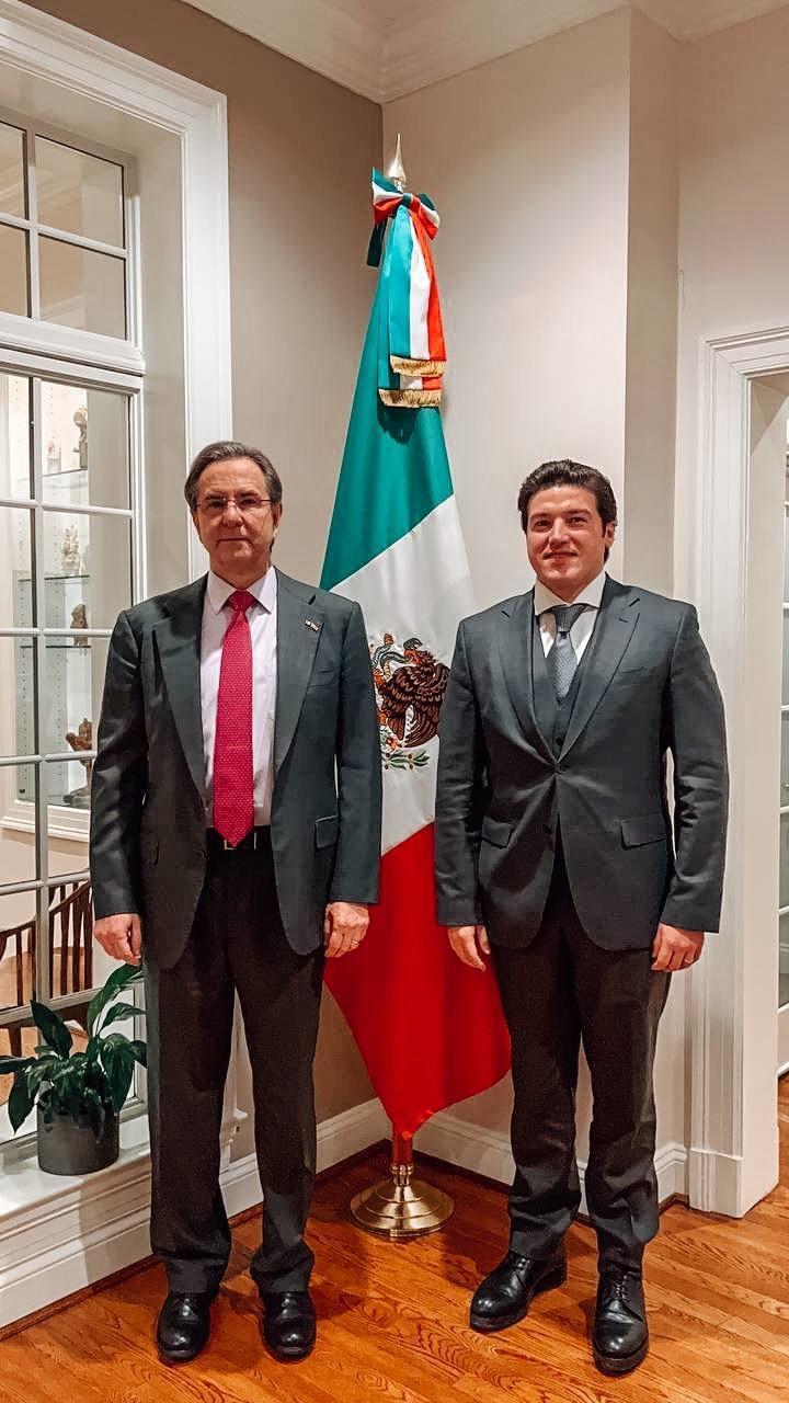 Samuel García se reúne con Esteban Moctezuma, embajador de México en EU