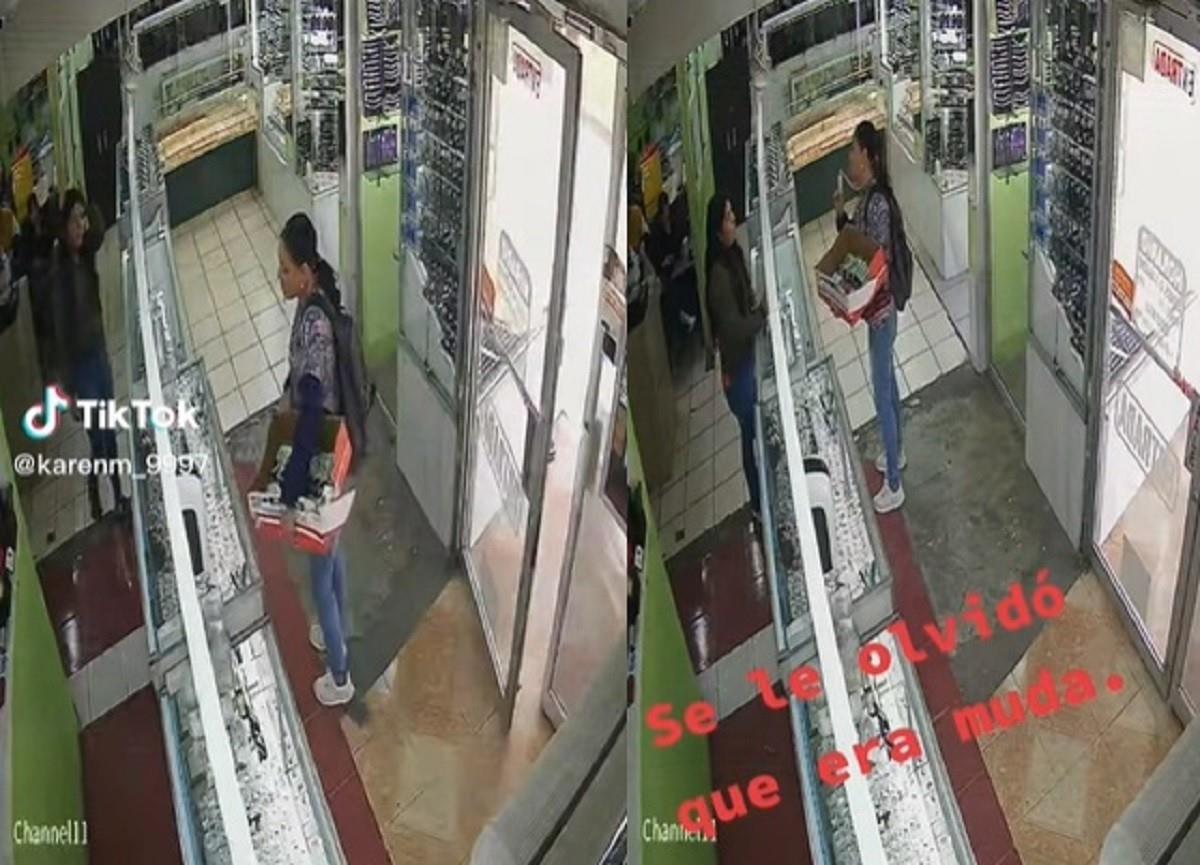 Una mujer llega saludando con su voz a una joyería y se le olvida que es sordomuda. Foto: TikTok karenm_9997