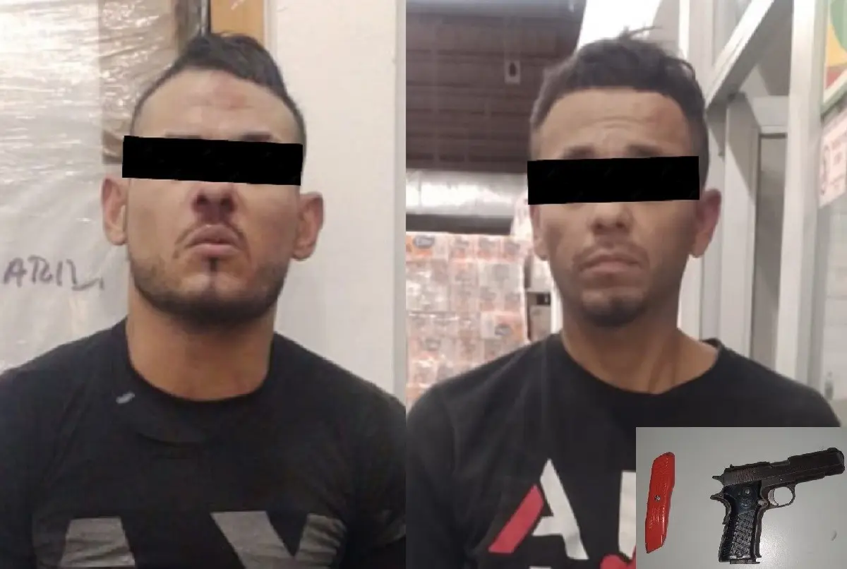Los detenidos fueron identificados como Víctor “N” y Erick “N”, ambos de 29 años de edad. Foto: Raymundo Elizalde