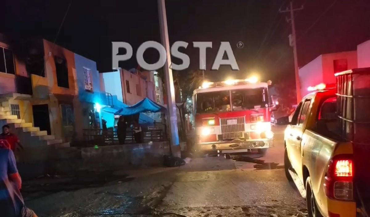 Una mujer prendió fuego a su pareja en la colonia Valle de Santa María,, sector Padua, en el municipio de Pesquería; las autoridades logran detenerla. Foto: Raymundo Elizalde