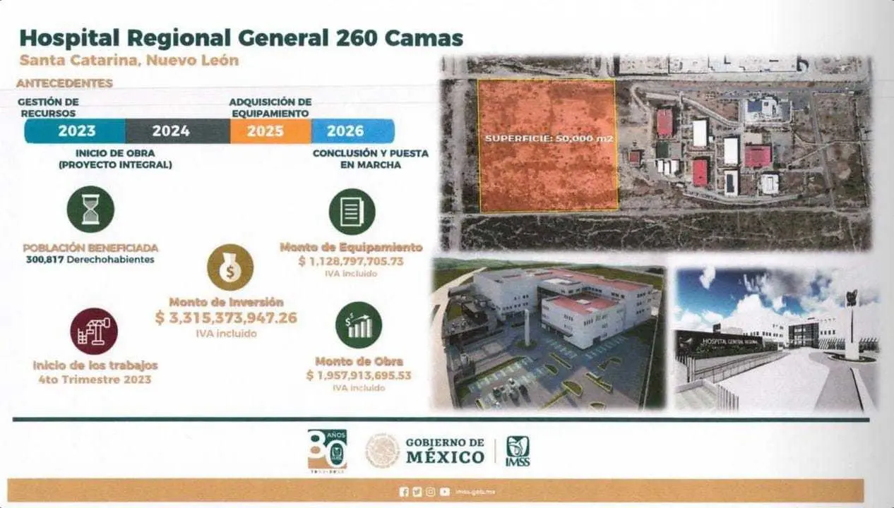 Santa Catarina tendrá Hospital Regional del IMSS