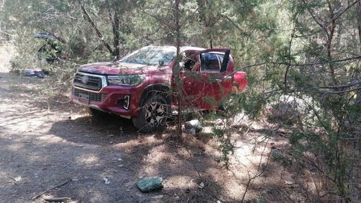 Las 3 personas presuntamente privadas de su libertad fueron puestas bajo protección y los 6 vehículos con reporte de robo fueron asegurados. Foto: Facebook Guardia Nacional