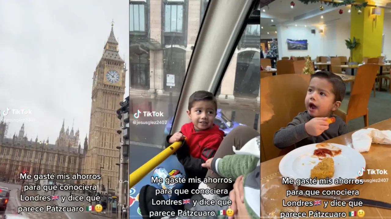El pequeño turista relacionó la arquitectura y lagos de Londres con los paisajes de Pátzcuaro, Michoacán. Foto: Especial/ PostaMX