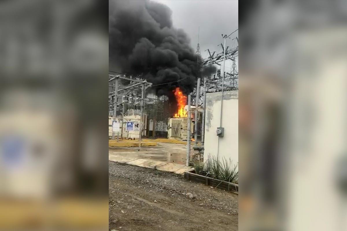 Incendio en la sub estación eléctrica en Santiago. Foto. Captura de Imagen