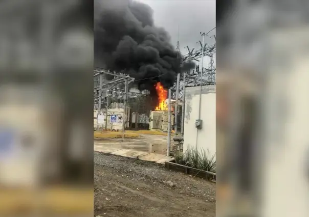 Se incendia subestación eléctrica en Santiago, Nuevo León; no hay luz, ni agua