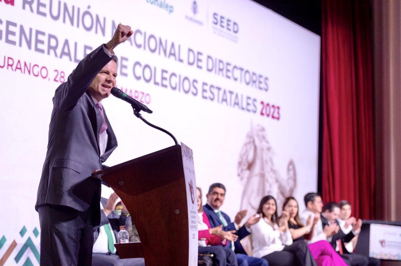 El gobernador Esteban Villegas asistió a la Reunión Nacional de Directores Generales del CONALEP. Foto: Twitter/ @EVillegasV