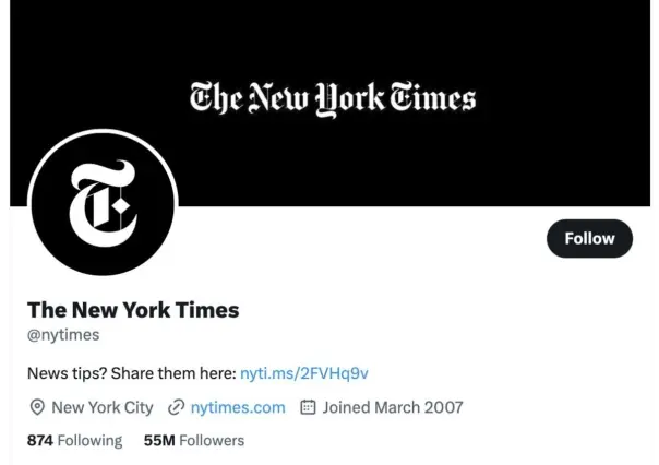 Retira Twitter la verificación a The New York Times