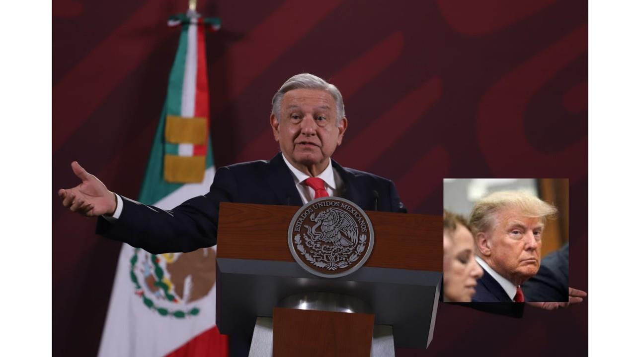 AMLO defendió al ex presidente de Estados Unidos, Donald Trump. Foto: Especial.