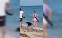 ¡Qué susto! Pasea turista con rifle en playa de Yucatán