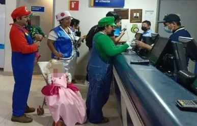 ¡Fans de hueso colorado! Familia se disfraza para el estreno de Mario Bros