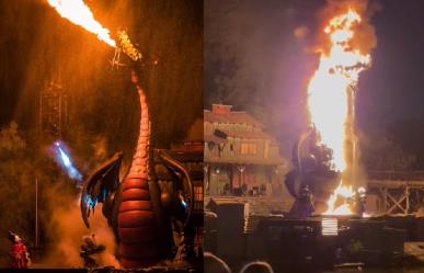 VIDEO: Se incendia atracción de dragón en Disney de California