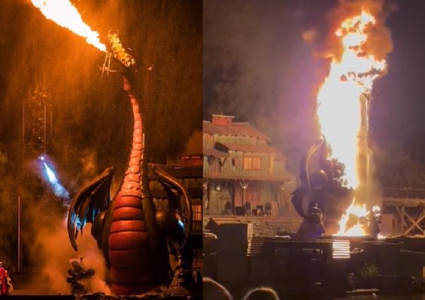 VIDEO: Se incendia atracción de dragón en Disney de California