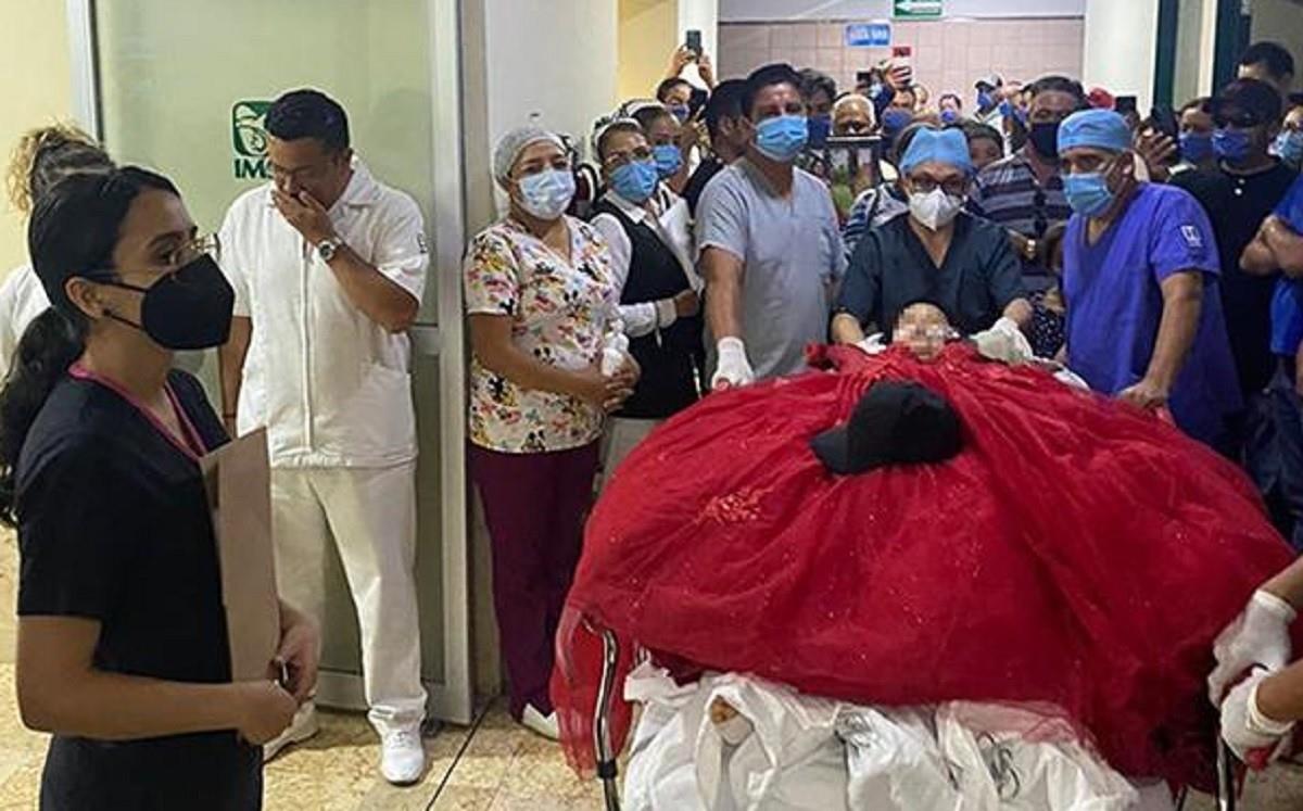 Dan a joven donadora de órganos emotiva despedida; le colocan vestido de XV años