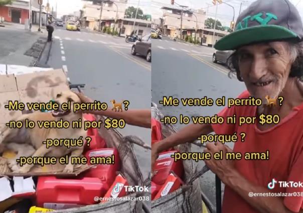 El dinero no me acompaña: pepenador se niega a vender perrita en 100 dólares