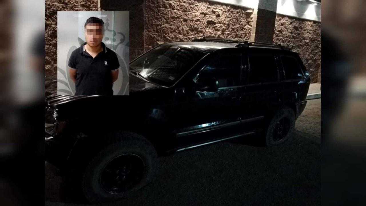 La persona asegurada es Ángel Abel “N” de 18 años, un desempleado que dañó la camioneta de un campesino, una Jeep Grand Cherokee modelo 2007. Foto: Especial/ POSTAMX