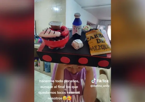 Una madre destaca en el Día del Niño con un sombrero de carne asada para su hijo