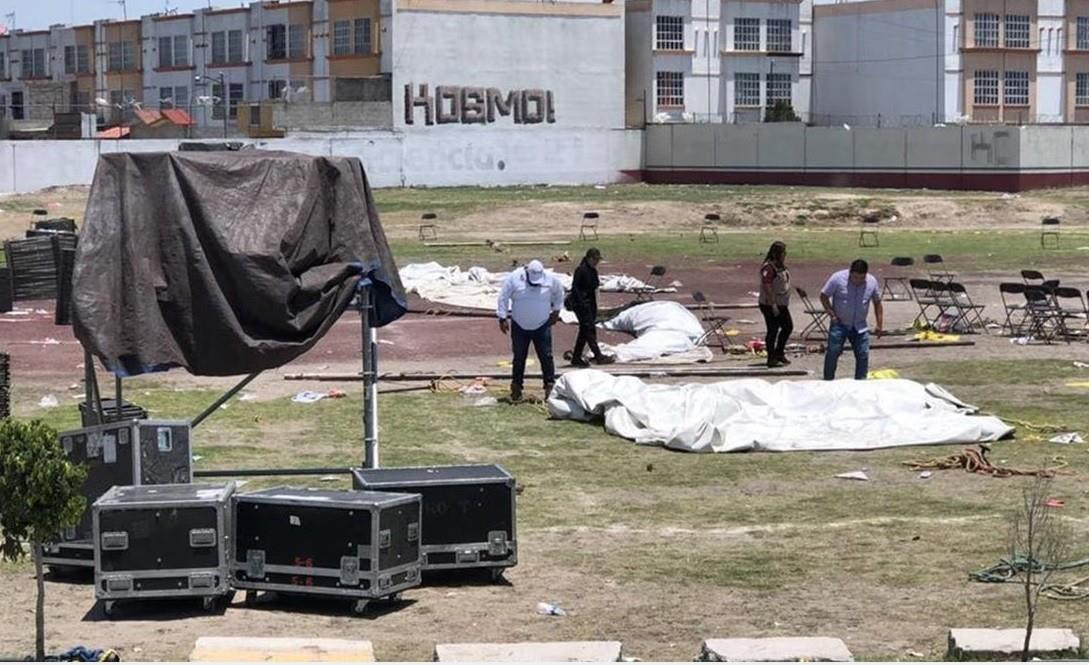 La FGJEM investiga las causas de la explosión en un taller de pirotecnia, presuntamente, clandestino en Almoloya de Juárez que dejó una mujer sin vida. Foto: Cortesía