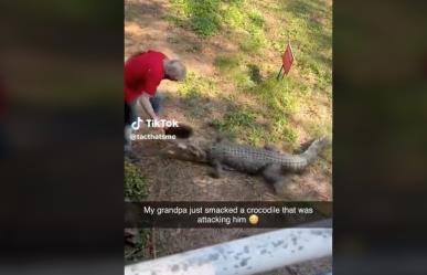 ¡De película! Abuelo pelea con cocodrilo y lo vence a sartenazos