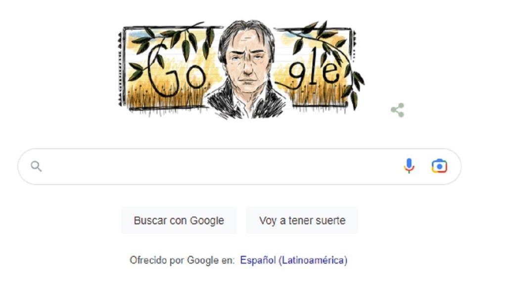 Celebra Google al actor Alan Rickman con un Doodle