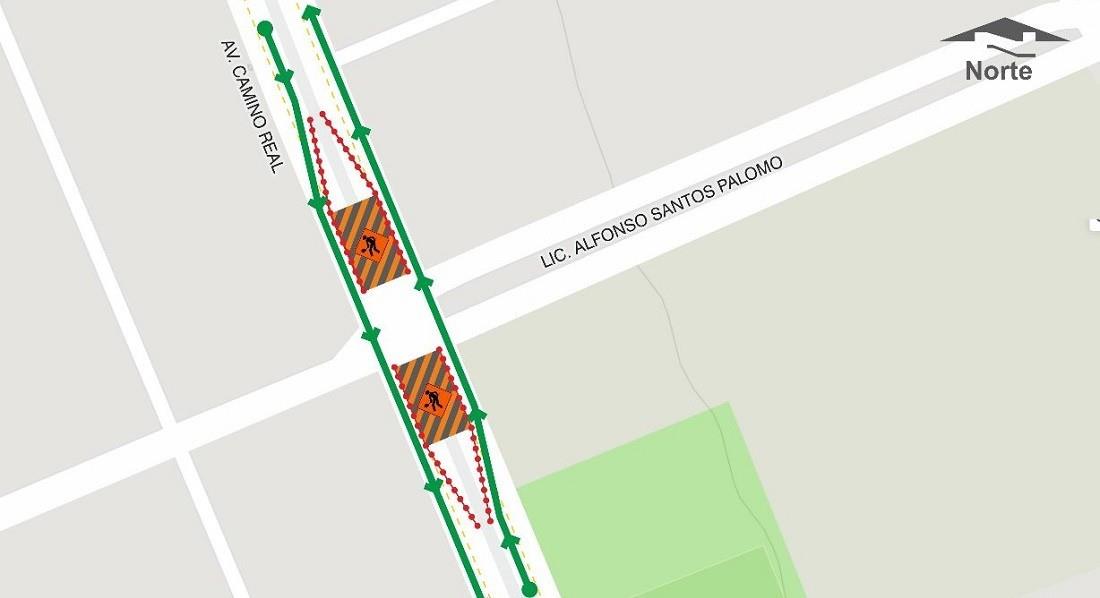 Realizarán trabajos de ampliación de camellón en la avenida Camino Real