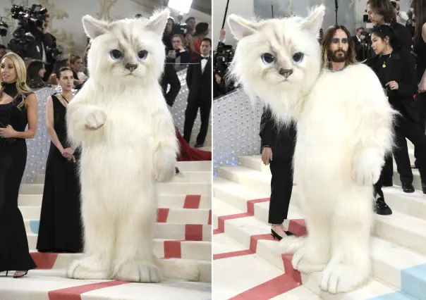 ¡¿Es furro?! Sorprende Jared Leto con disfraz de gato en la Met Gala