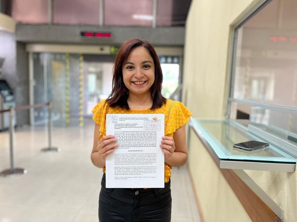La diputada local de Movimiento Ciudadano, Iraís Reyes, propuso eliminar el requisito de no presentar tatuajes, perforaciones corporales y estatura mínima para poder ingresar a Fuerza Civil. Foto: Armando Galicia