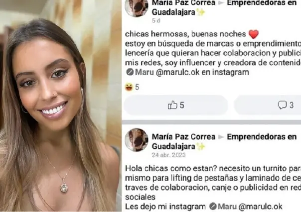 Señalan a la influencer Maru de pedir servicios gratis