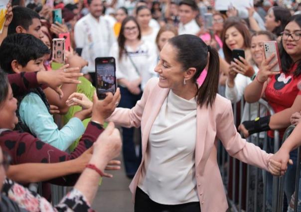 VIDEO: Reciben al ritmo de polka a Claudia Sheinbaum en Chihuahua