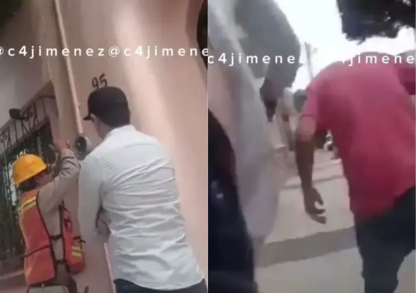 VIDEO: Roba luz con un diablito, se lo quita CFE y golpea al vecino en la GAM