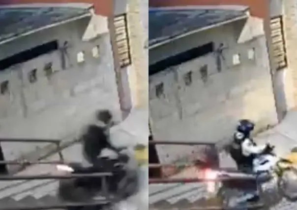 ¡De película! Evade ladrón en moto a policía en Orizaba, Veracruz