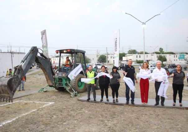 Dan banderazo en Apodaca a Parque Lineal en Los Tréboles