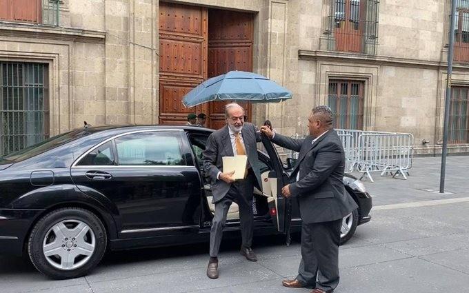 AMLO se reúne con Carlos Slim en Palacio Nacional. Foto: Pedro Domínguez