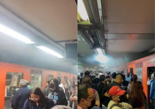 Humo en estación Garibaldi del Metro CDMX provocado por objeto en vías