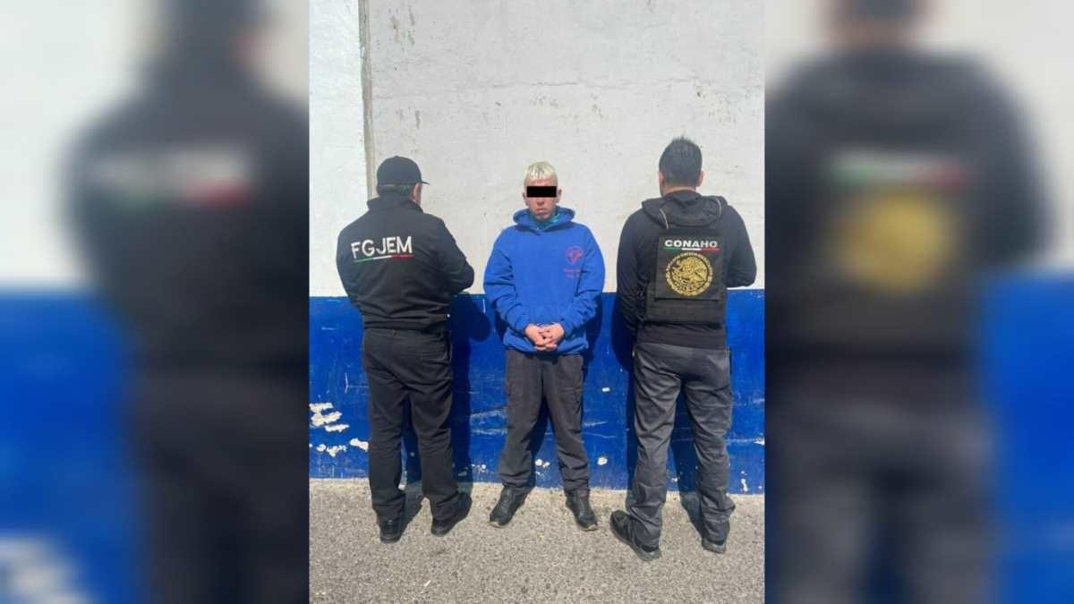 Detienen en Tlanepantla a Omar N, alias El Kaos, está acusado de intentar estrangular a su ex esposa con un cinturón. Foto: SSyPC