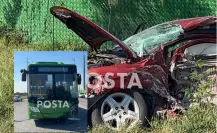 Choque de camión urbano y auto deja un muerto y varios heridos en El Carmen