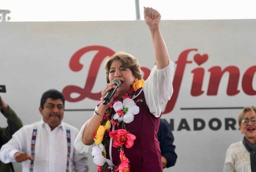 Delfina Gómez, candidata a gobernadora del Estado de México por MORENA, PT y PVEM, aseguró que el combate a la corrupción será una acción prioritaria, en caso de ganar las elecciones. Foto: Cortesía