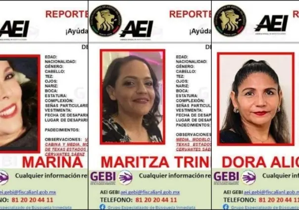 Llaman a unirse por Maritza, Dora y Marina, desaparecidas en China, Nuevo León