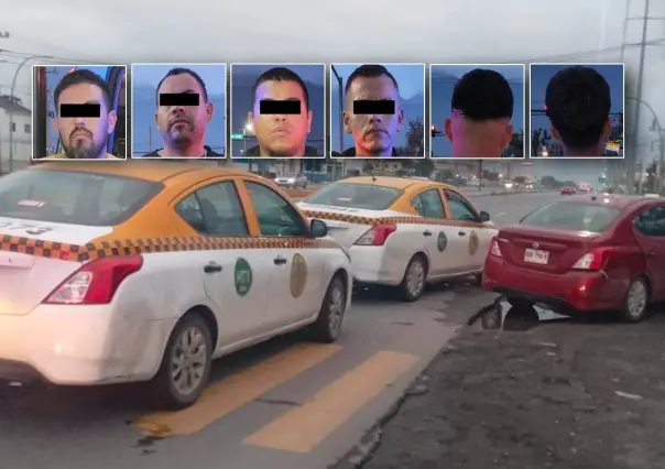 Detienen a 6 taxistas por golpear a automovilista en Monterrey