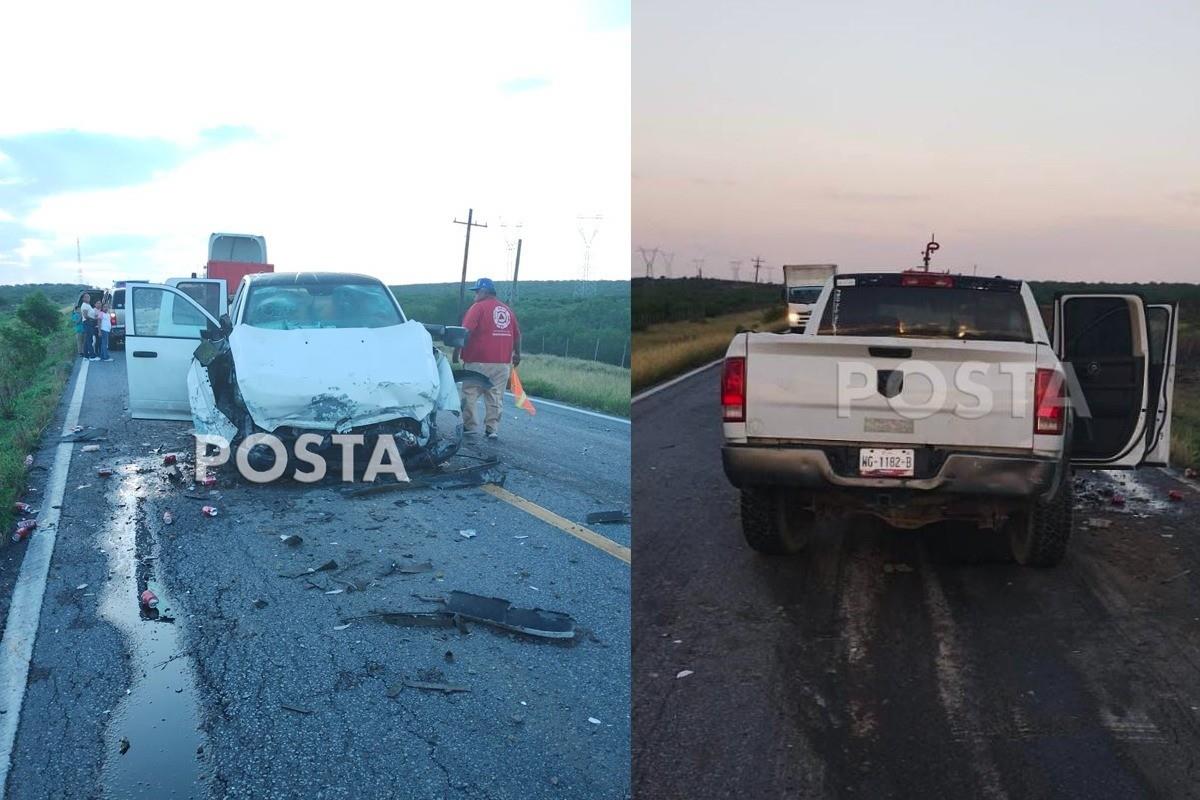 Choque en carretera libre a Reynosa dejó 2 personas muertas y lesionados. Foto. Raymundo Elizalde