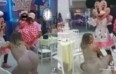 Mujer “perrea” con Minnie Mouse en fiesta de su hijita