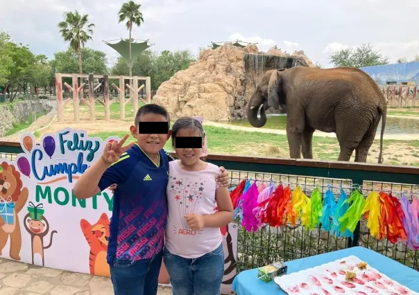 Festejan el cumpleaños 17 de Monty el elefante en Parque Zoológico La Pastora